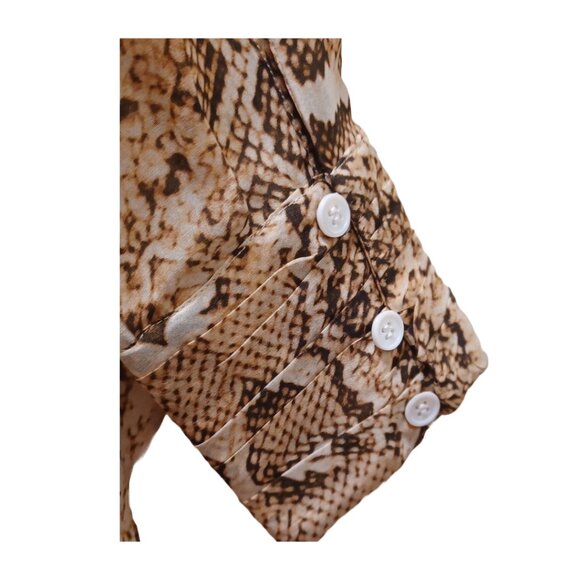 CARLISLE COLLECTION ANIMAL PRINT SILK SHIRT - Picture 7 of 7